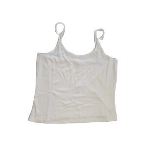 ANDIE The Cami Top Womens XL Bamboo Blend Snow White Stretch Strappy Camisole